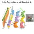 Set mit Ostereiern, Hasen und Karotten aus Schaumstoff für die festliche Dekoration - Ostern Ei Karotte Set #15 / 18er-Pack