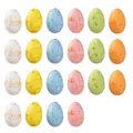 Set mit 22 bunten Schaumstoff-Ostereiern mit Goldfolie für die festliche Osterdekoration - Goldgeprägte Ostereier / 22er-Set (5x3cm)