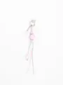 Handmade woven phone strap featuring pink checkered bead and small heart charm details - Pink White Checkered Mushroom Style / Pink and Grayish Blue