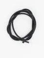 Primer plano de un cordón de cuero PU negro con núcleo blanco cosido para manualidades DIY - 5mm / Negro