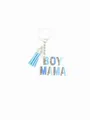 Λεπτομέρεια ακρυλικού μπρελόκ Boy Mama με λεοπάρ σχέδιο και γαλάζια φούντα διακοσμητική - Μπλε Στυλ (BOY MAMA) (20532) / Ανοιχτό μπλε