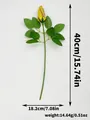Vista dettagliata di una rosa artificiale gialla con motivo baseball e dimensioni - Fiore da Baseball Giallo / Confezione Singola