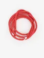 Primer plano de cordón redondo de cuero PU rojo con costura para manualidades y llaveros - 5mm / Rojo