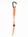 Detail of tactical orange paracord keychain with sturdy black carabiner hook - Orange