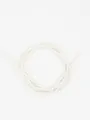 Primer plano de cordón blanco en cuero PU con costura interna para llaveros DIY - 5mm / Blanco Roto