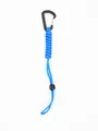 Blue paracord tactical keychain with black carabiner for outdoor camping use. - Blue