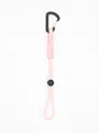Detail of pink braided paracord lanyard with black tactical carabiner for outdoor use. - Light Pink
