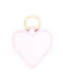 Elegant pink heart-shaped PU leather magnetic hat clip with a polished gold-toned metal ring - Heart Charm / Pink