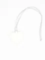 Minimalist heart-shaped white PU leather magnetic eyewear clip pendant with long lanyard - White