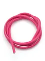 Macro detail view of pink Saffiano PU leather cord with fine white stitching for DIY. - Saffiano Stitched Cord / Pink (00131)