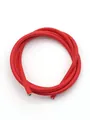 Close-up of red PU leather stitched cord with cross texture for DIY projects and crafts - Saffiano Stitched Cord / Bright Red (00133)
