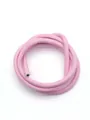 Detailed view of pink cross-grain PU leather cord for DIY keychain and bag accessories - Saffiano Stitched Cord / Light Pink (00135)