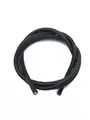 Detail of black cross-grain PU leather cord for DIY keychains and bag accessories. - Saffiano Stitched Cord / Black (00138)