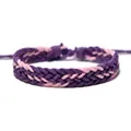 Detailed macro view showing the intricate purple and pink braided wax rope craftsmanship - Purple and Pink Woven (30271)