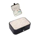 Vintage Western style PU leather jewelry box featuring an embossed floral pattern and multi-grid storage - Medium Snap Style / 16x11x5cm / Vintage Red Floral Embossed