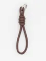 Elegant minimalist dark brown PU leather braided keychain lanyard for bags and accessory bags - Dark Brown
