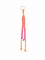 Detailansicht eines handgeflochtenen Schlüsselanhängers in Pink und Orange, hochwertig - Schlüsselanhänger (22136) / Orange Und Rosenrot