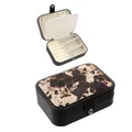 Western style cow print PU leather jewelry storage box with multi-functional compartments - Medium Snap Style / 16x11x5cm / Brown White Cow Print