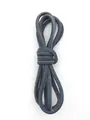 Matte blue-grey round leather cord with grey decorative stitching for DIY craft projects - 3mm / Blue Gray (00148)
