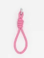 Elegant pink PU leather braided wrist strap keychain for bags and fashion accessories - Light Pink