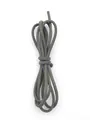 Matte frosted DIY leather cord with decorative blue stitching - 3mm / Dark Gray (00149)