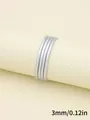 Detailed view of silver faux leather sewn cord for DIY jewelry crafts, 3mm diameter - 3mm x 1m / Silver (00312)