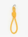 Minimalist yellow PU leather braided wrist strap and keychain charm for bag decoration - Yellow