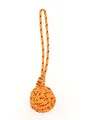 Handmade orange and black polyester monkey's fist knot woven keychain bag pendant. - Orange Black Dual Color (21995)