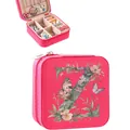 Portable pink jewelry box with floral letter Z design and multiple compartments - Hot Pink Letter Z Floral Butterfly