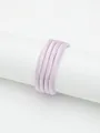 Close-up macro view of lavender Morandi-toned fabric cord with fine decorative stitching - Light Purple (00225)