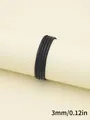 Detail view of 3mm black faux sheepskin stitched cord for DIY jewelry craft projects - 3mm x 1m / Black (00319)