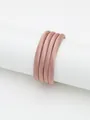 Macro detail of dusty rose Morandi color fabric-covered cord for DIY jewelry crafts and accessories - Dusty Rose (00226)