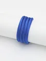 Detailed close-up of a bright blue padded fabric cord for DIY keychain accessories - Bright Blue (00228)
