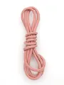 Pink matte frosted round leather cord with decorative white stitching for DIY craft projects - 3mm / Pink (00151)