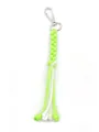 Detailed view of handmade neon green and white corn knot braided paracord keychain - Neon Green White Contrast
