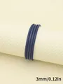 3mm blue imitation sheepskin stitched cord for DIY jewelry making and handmade crafts - 3mm x 1m / Deep Blue (00293)