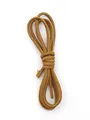 Premium brown matte round leather cord with yellow stitching for DIY craft projects - 3mm / Brown (00155)