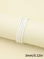 3mm white faux sheepskin stitched cord for DIY jewelry making and artisan crafts - 3mm x 1m / White (00294)
