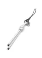 Creative DIY metallic silver knotted leather rope keychain and phone bag charm accessory - Silver (21578-1)