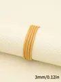3mm yellow faux sheepskin stitched round cord for DIY handmade jewelry accessories - 3mm x 1m / Ginger Yellow (00295)