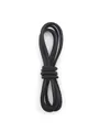 Premium matte black round leather cord with fine stitching for DIY jewelry making and crafts - 3mm / Black (00141)