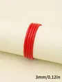 Red 3mm stitched faux sheepskin cord for DIY jewelry making and craft accessories - 3mm x 1m / Red (00296)