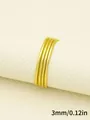 High-quality 3mm gold faux leather cord with decorative stitching for DIY handmade jewelry crafts - 3mm x 1m / Golden Yellow (00298)
