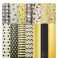 Detailansicht von 7 Kunstlederplatten im Bienendesign mit Glitzer und Blumenmustern - Süße Bienen-Kollektion (14 Blatt)