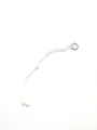 Handmade white braided rope keychain with silver ring and stylish knots for bags - White