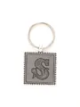 Personalized zinc alloy keychain featuring an embossed leather letter S tag for bags - 20734