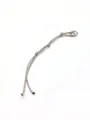 Minimalist handmade woven cord keychain with silver ring clasp for bag charms, beige - Beige Grey