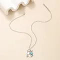 Vintage Western style silver letter S necklace with turquoise and sunflower accents - Letter S (70006) / Antique Silver