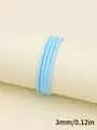 3mm light blue faux sheepskin stitched cord for DIY jewelry making and craft accessories - 3mm x 1m / Sky Blue (00307)