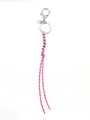 Leuchtend pinkfarbener handgewebter Paracord-Schlüsselanhänger mit robustem Metallhaken - Neon Pink